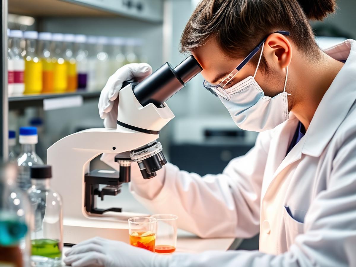 Lab technician analysing food samples